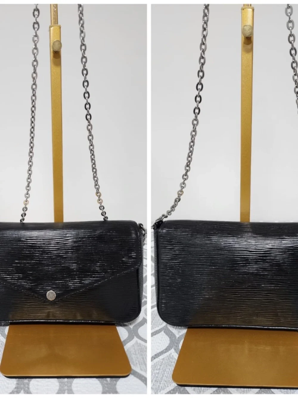 Authentic LOUIS VUITTON Epi Felicie Crossbody Bag Black